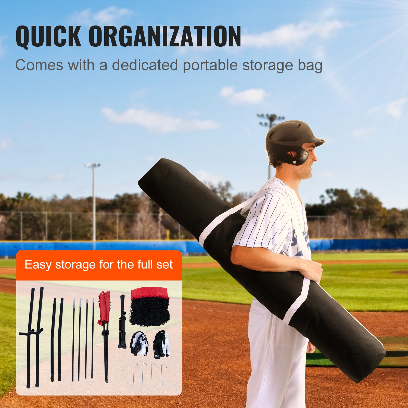 Baseball Softball Practice Net For Kids With Bow Frame And Tee_voghion.com